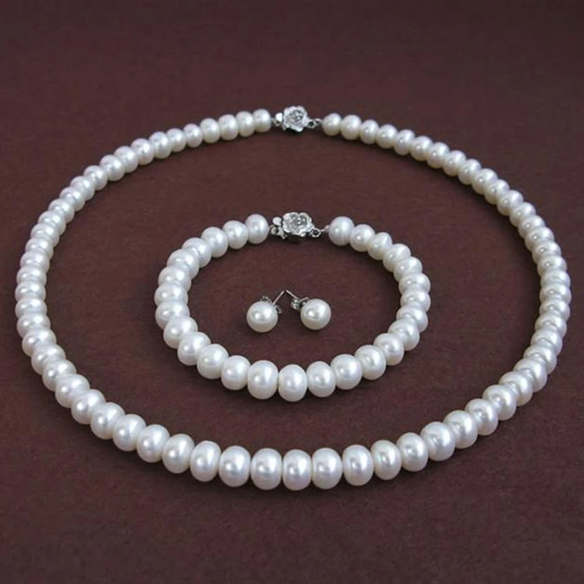 

Real Freshwater Pearl jewelry set for wedding jewelry set women jewelry