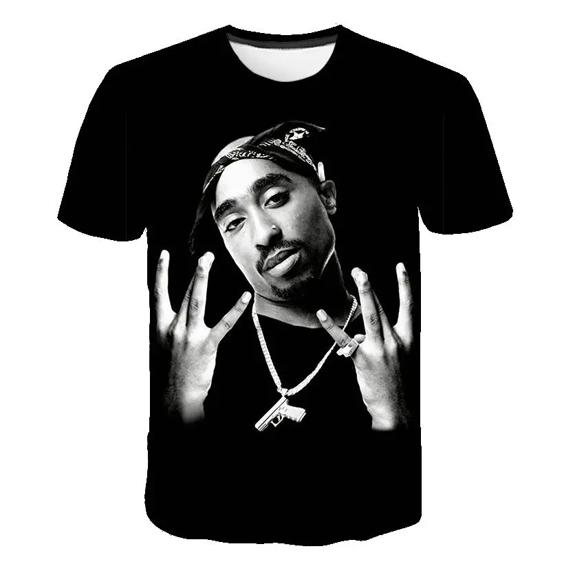 

2019 New Summer New Fashion Men Women t shirt Rapper 2pac Tupac 3d Print Hip hop T shirts Casual Cool tshirt Men Plus Size 5XL