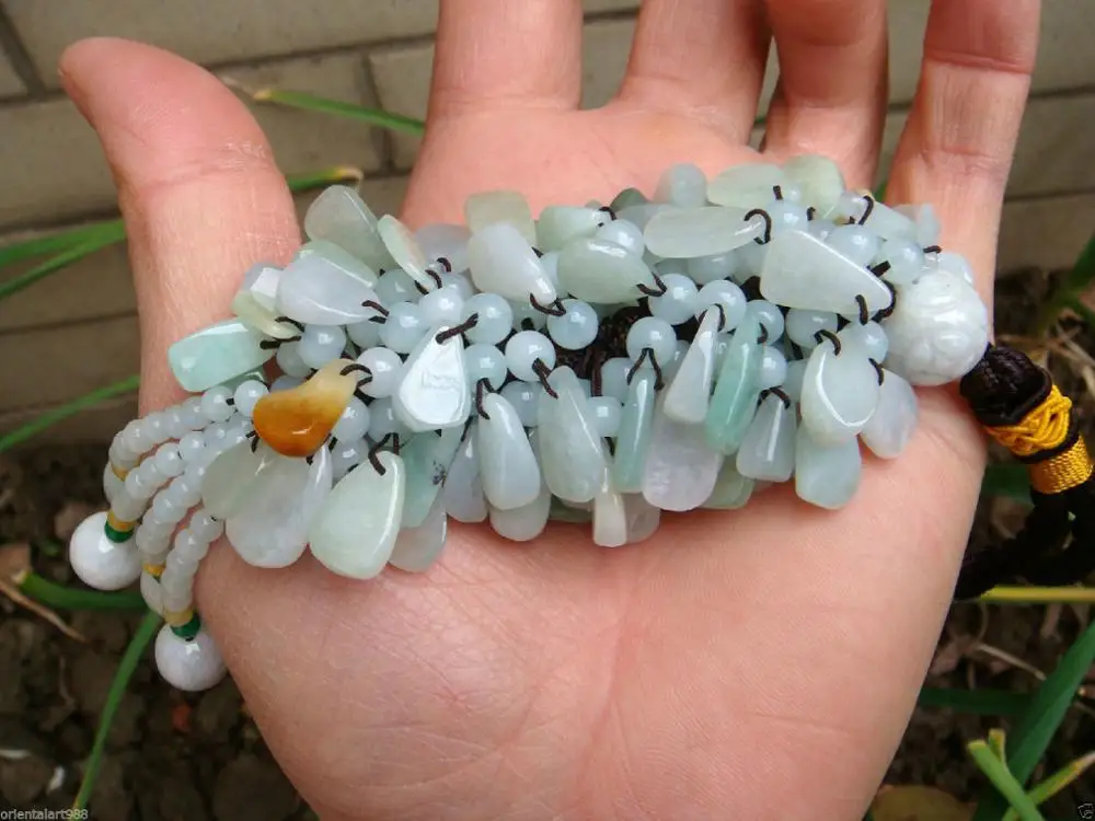 

Tricolor100% Natural Untreated Jadeite Jade Fu melon Safety Car PendantGrade A