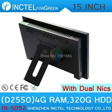 15 inch D2550 LED touch desktop pc with 5 wire Gtouch 4G RAM 320G HDD