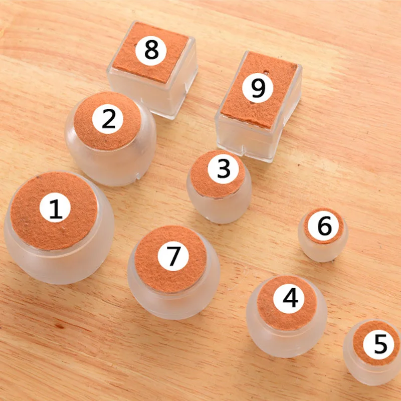 1pcs Useful Silicone Chair Leg Caps Feet Pads Furniture Table Covers Socks Floor Protectors Round Square Bottom Non-Slip Cups