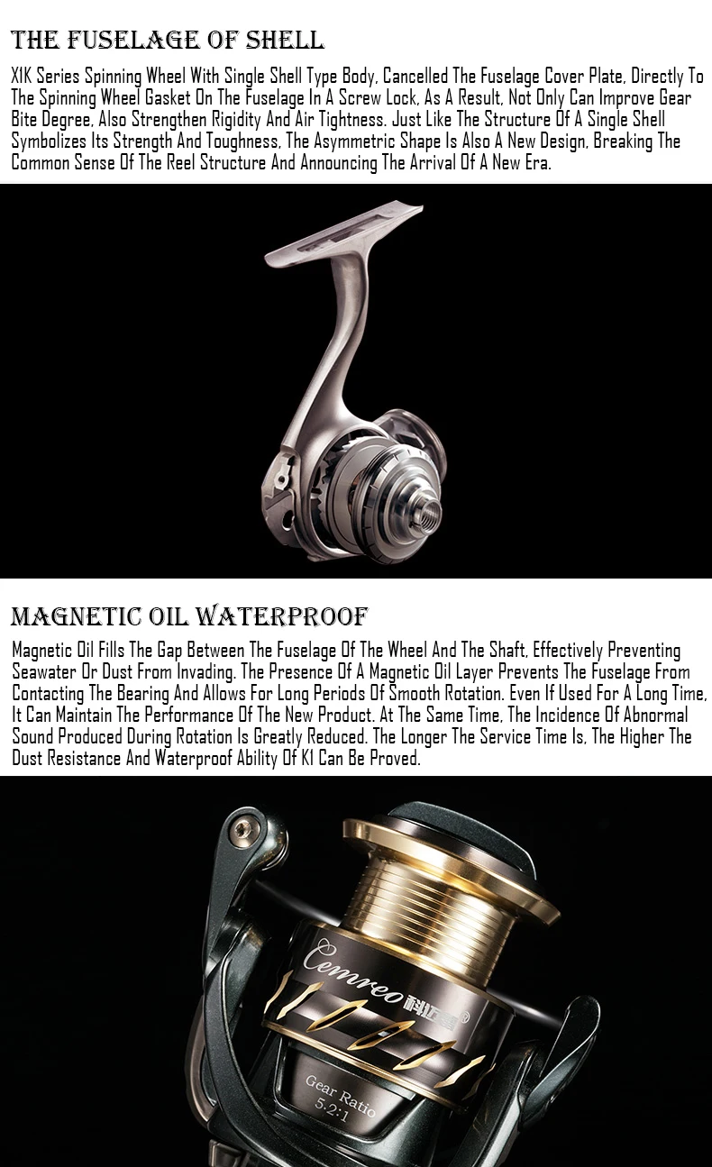 Roda de Fiar de Pesca 11 + 1bb Pré-carregamento Super Metal Duro Alta Velocidade 5.2: 1 Esquerda - Direita Handle Pesca Spinning Reel 34 Carretilhas de pesca