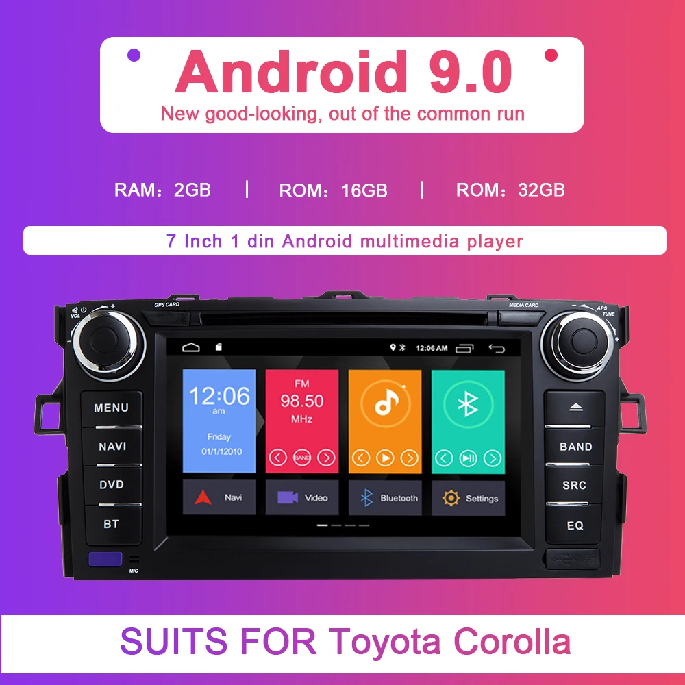 Ips Android 9,0 2 DIN Автомобильный dvd-плеер для TOYOTA AURIS Altis COROLLA 2012 2013 gps Радио экран стерео навигация Мультимедиа DSP