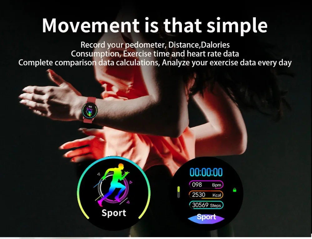DIGOOR Q20 smart watch men waterproof reloj inteligente smartwatch women smart watch with pressure measurement Fitness bracelet PK mi band 4 (4)