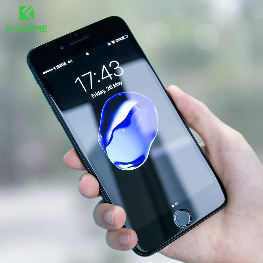 

FLOVEME 9H Tempered Glass for iPhone 8 7 plus Screen Protectors for iPhone 7 8 plus Protective Glass Film Soft Edge Full Cover