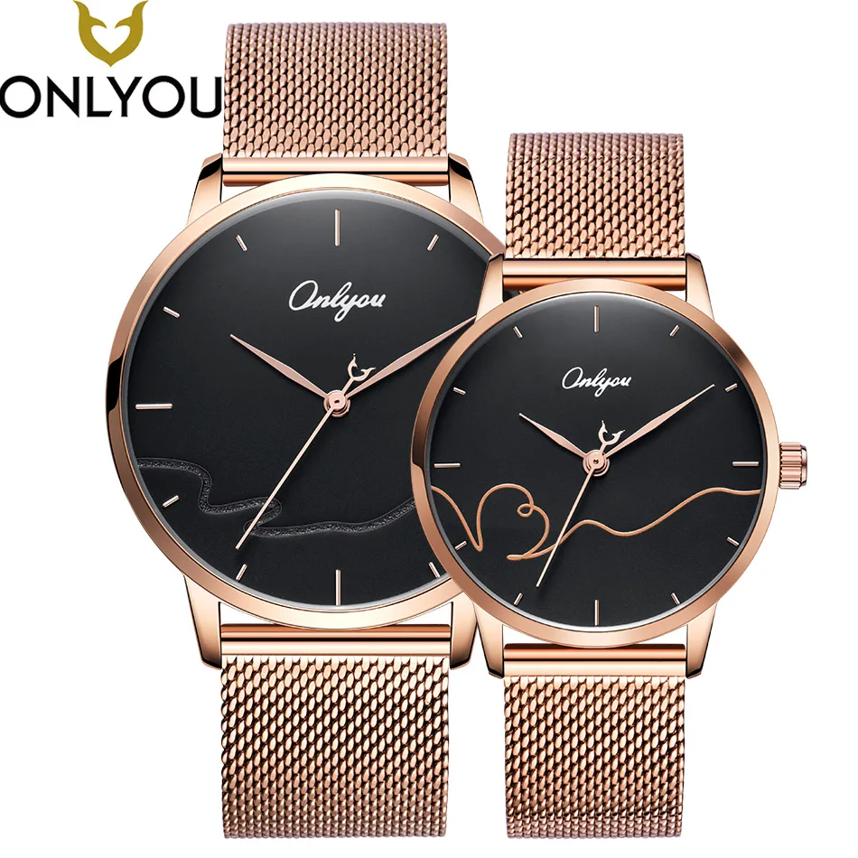 

ONLYOU Lovers Watches Brand Women Fashion Quartz Wristwatches Men Business Waterproof Watch Valentine's Day Gift For Lovers