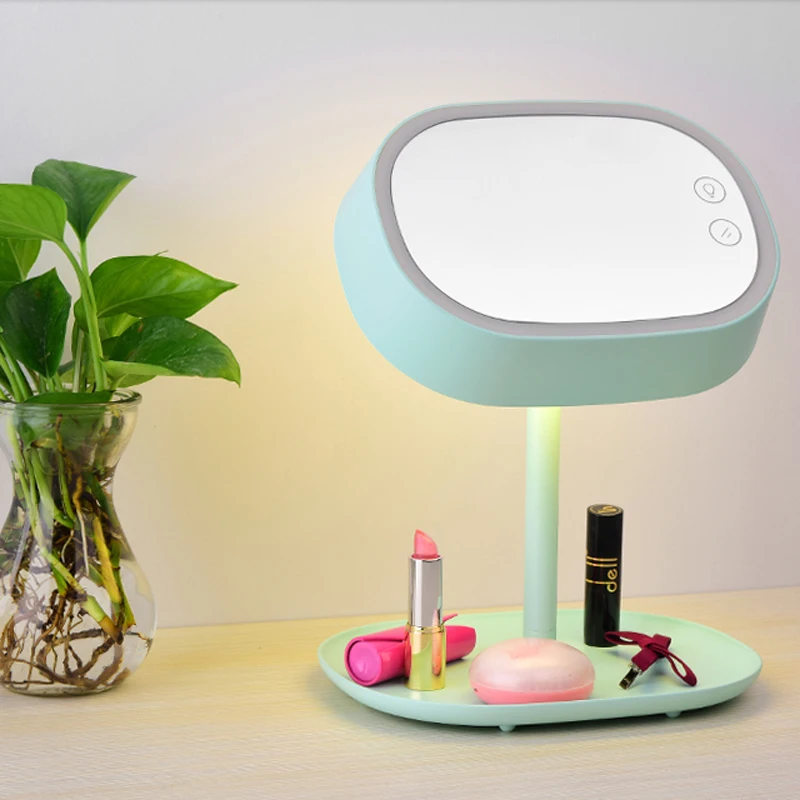 

Woman Makeup Mirror Light Charging Gift led Mirror Table Lamp Bedroom Wedding Room Touch LED Table Lamps Lounge Makeup Lighting