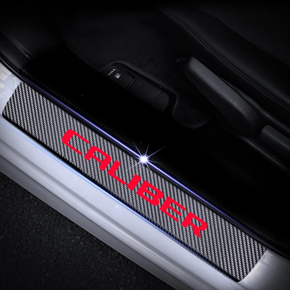 

4Pcs 4D Carber Fiber Car Door Sill Plate For Dodge Caliber Car Door Sill Decoration Scuff Plate Door Sill Sticker Vinyl Sticker