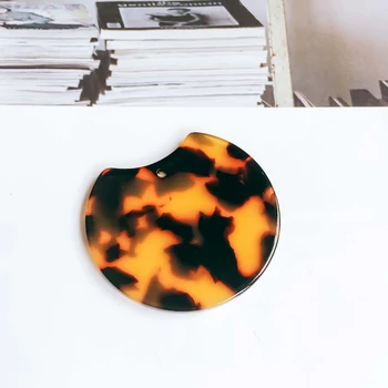 

Round Shape Resin Plastic Acetic Acid Beads Diy Material Pendant Necklace Eardrop Charms Jewelry Component 4pcs