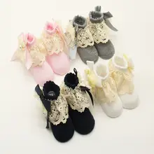 3Pairs/Lot Newborn Baby Kids Socks Cotton Sweet Lace Dress Infant Toddler Socks Princess Holiday Birthday Gifts For Baby Girls