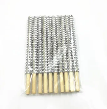 

12pcs Silver Bling Candy Apple Sticks Silver Rhinestone Candy Apple Sticks
