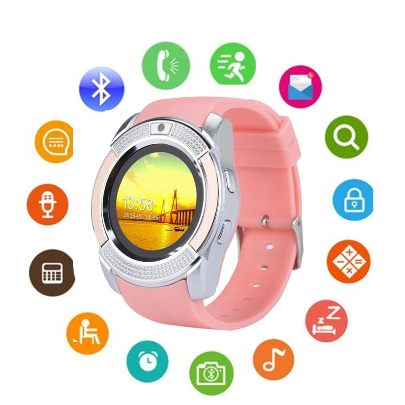 

Smart Watch Men Women Sport Bluetooth SmartWatch Touch Screen Wrist Watch with Camera/SIM Card Slot, Women Smart Wrist