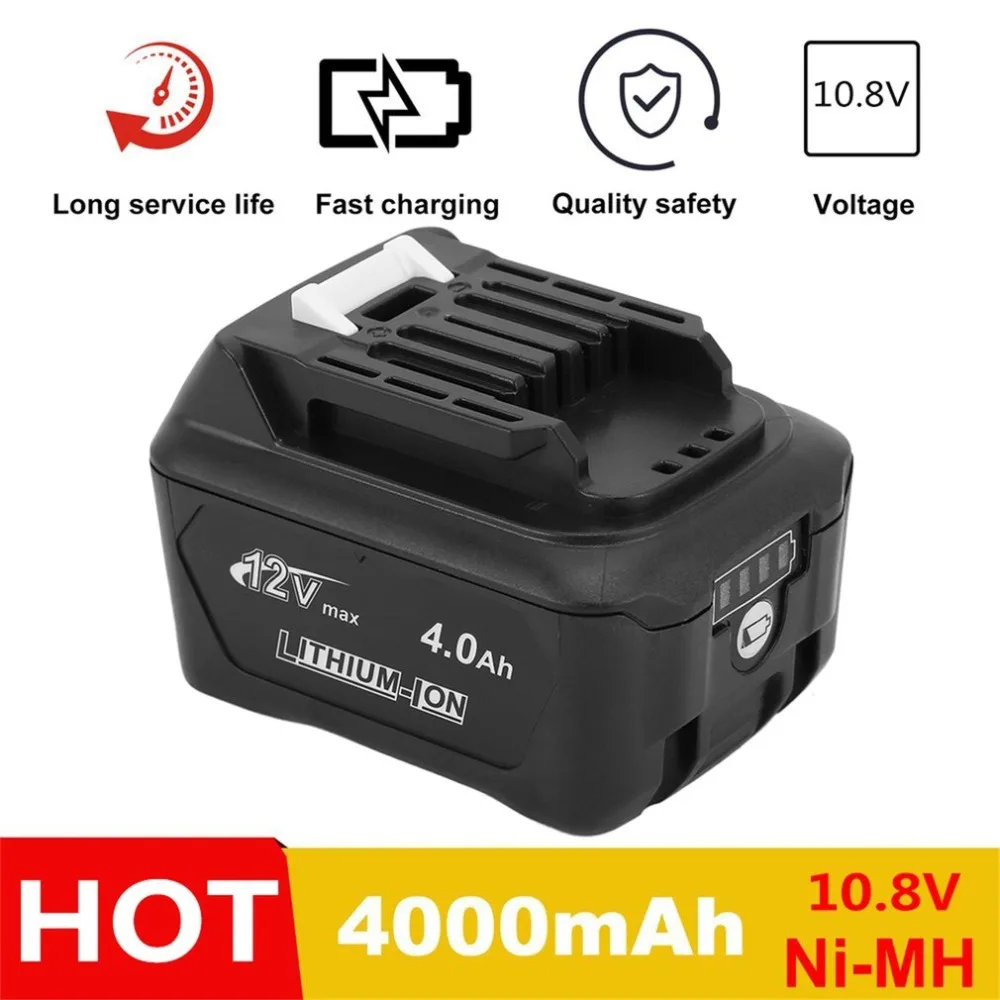 

10.8V 4.0AH 4000mAh Li-Ion Rechargeable Battery New Indicator Replacement For Makita BL1041B Cordless Drill Power Tool EU Plug