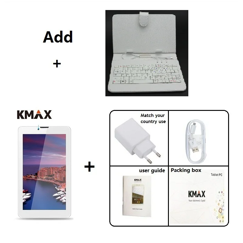 KMAX, 7 дюймов, 3G, с функцией звонка, Android 8,1, планшет, ПК, SIM карта, HD, lcd, четыре ядра, 16 ГБ, Bluetooth, gps, фаблет, ПК, планшеты, 7, 8, 32 ГБ, TF - Комплект: Add keyboard