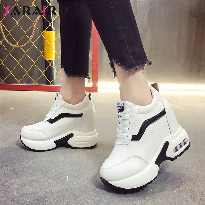 

SARAIRIS 2019 Ins Style Fashion Inner Heel Shoelaces Women Shoes Air Mesh Leisure Chunky Sneakers Casual Shoes Woman Flats