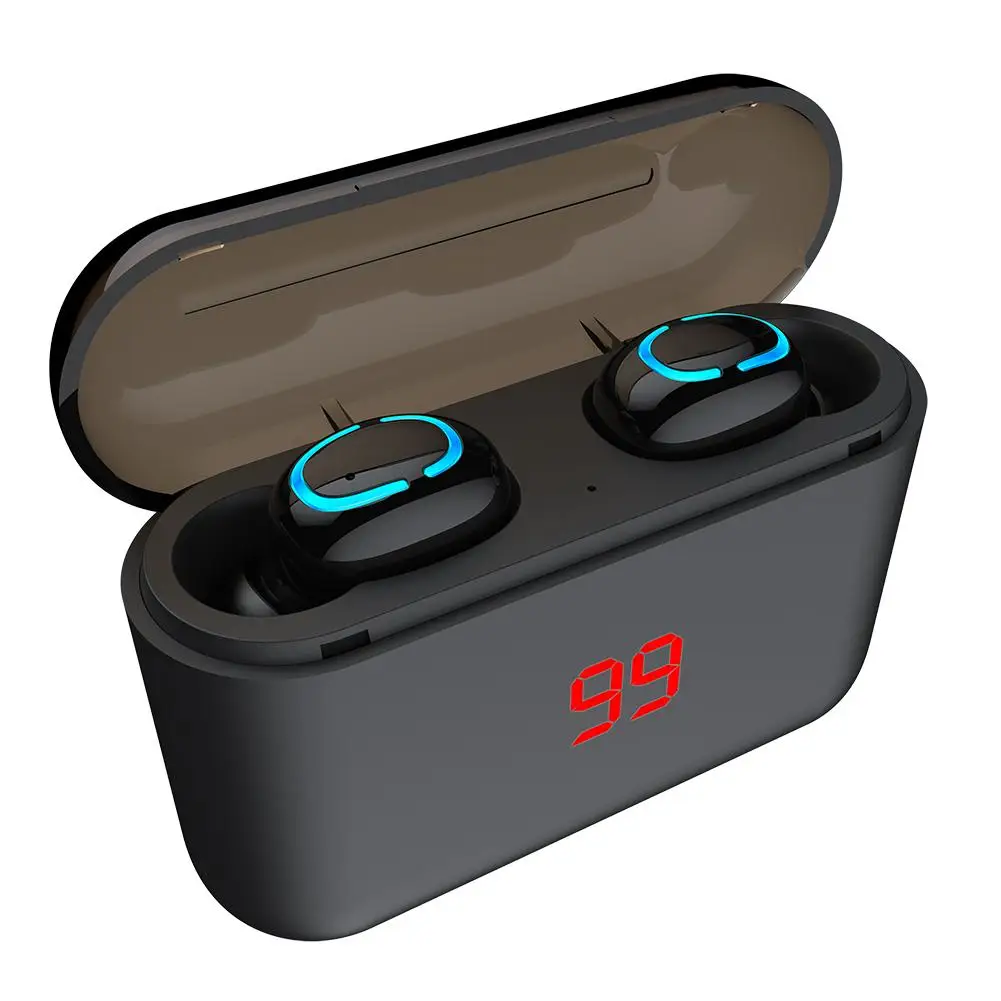 Q32 двойной u-тип TWS Bluetooth 5,0 наушники с цифровым дисплеем зарядный чехол power Bank Беспроводная bluetooth-гарнитура наушники