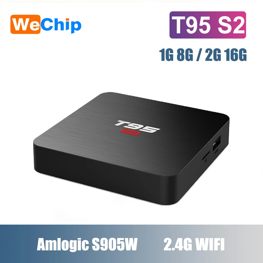 Приставка Смарт ТВ Wechip T95 S2 Amlogic S905W Android 7 1 4K 2 + 16 ГБ 4 ядра ГГц Wi Fi|ТВ-приставки и