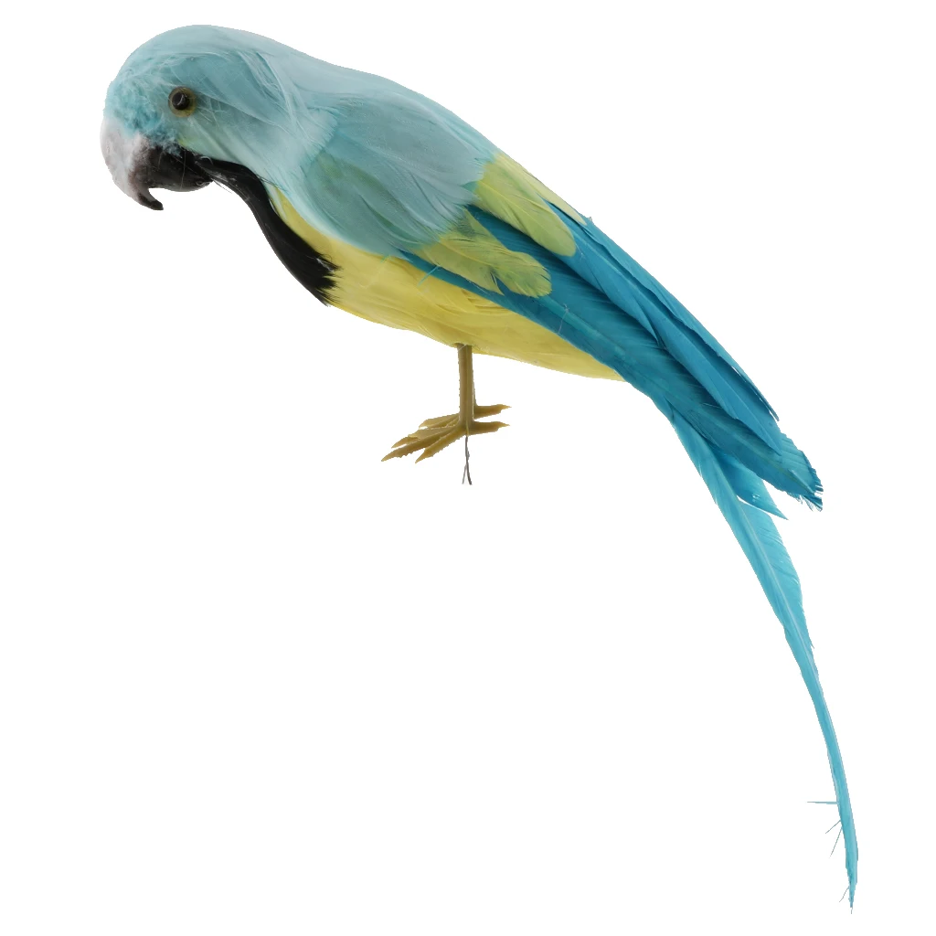 Simulation Parrot Model Artificial Feather Bird Animal Figurine Home Garden Sculptures Yard Law Ornament Decor Fancy Dress Party