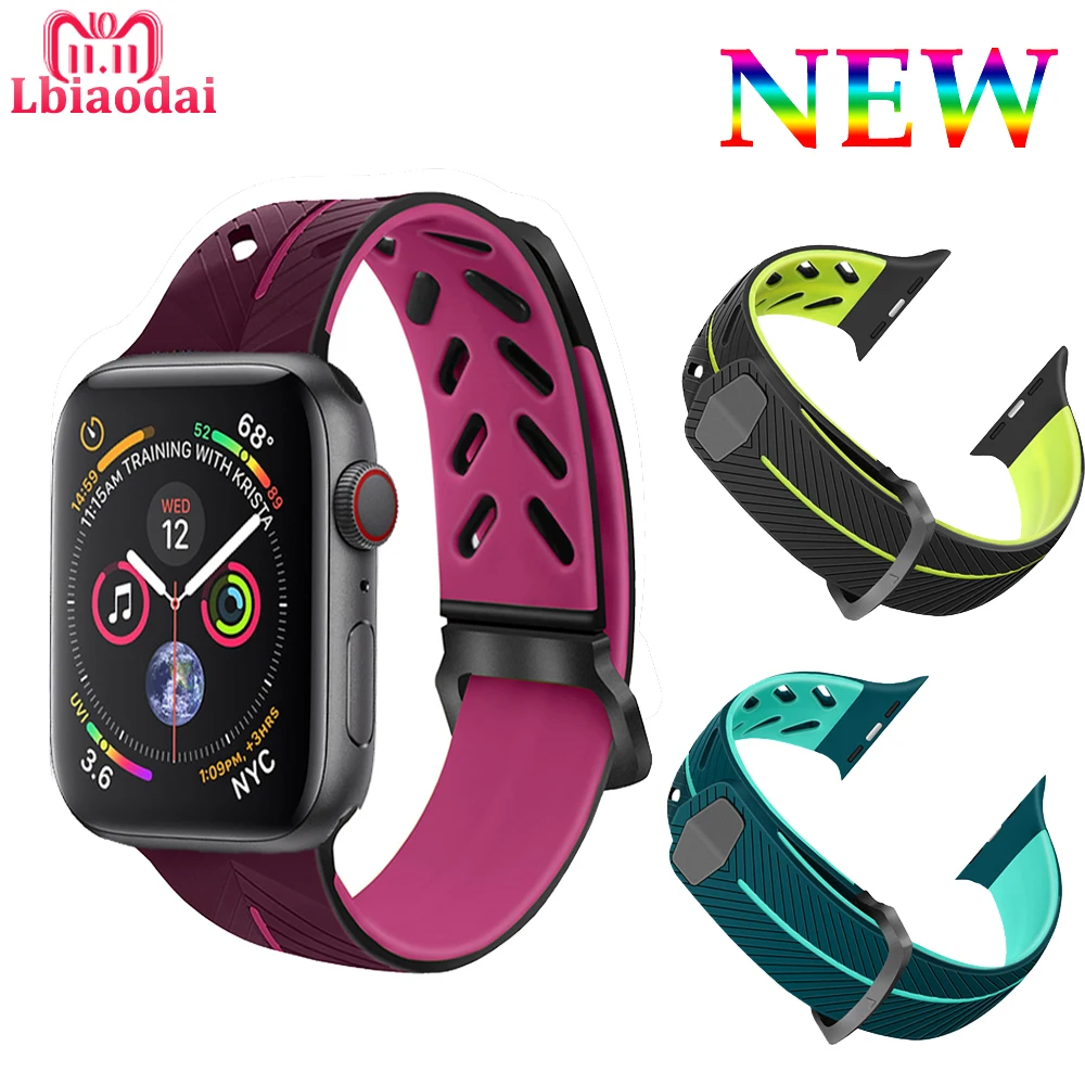 

Silicone Strap For Apple Watch Band 42mm 38mm 44mm 40mm iWatch series 4/3/2/1 Sport Watchband Bracelet Rubber wristband belt