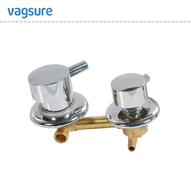2 of 3 output messing douche kraan douche mixer en diverter voor