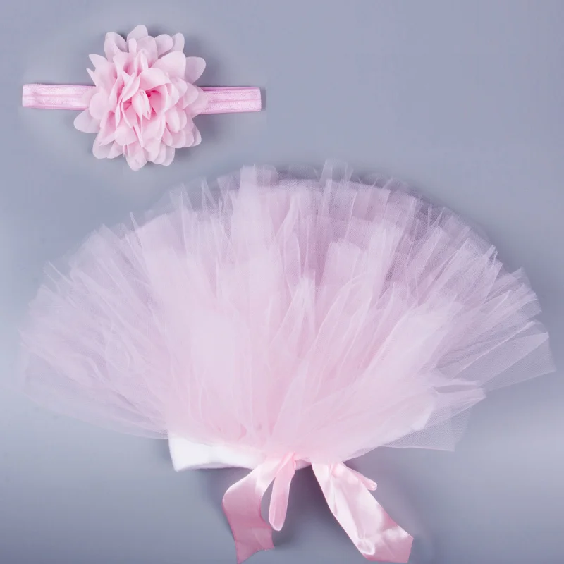 Г., популярная брендовая розовая одежда-пачка для новорожденных юбка+ повязка на голову, 2 предмета, милое вязаное для маленьких девочек, тюлевые юбки с вуалью для фотосессии на Рождество