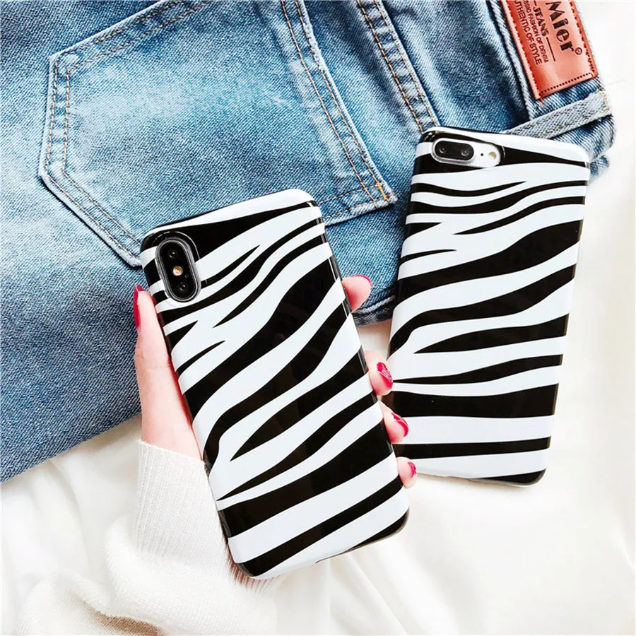 LANCASE Silicone Cover for iPhone X Case hoesjes Cute Zebra Shockproof TPU Soft Shell 10 Candy Phone Bags Capa |