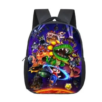 

12 Inch Super Mario Bros Sonic Printing Kindergarten Infantile Small Backpack for Kids Baby Cartoon School Bags Children