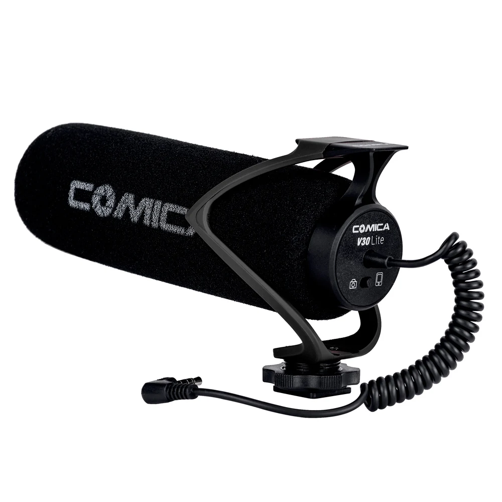 Суперкардиоидный конденсаторный Lite микрофон CoMica CVM V30LITE для камеры смартфона с