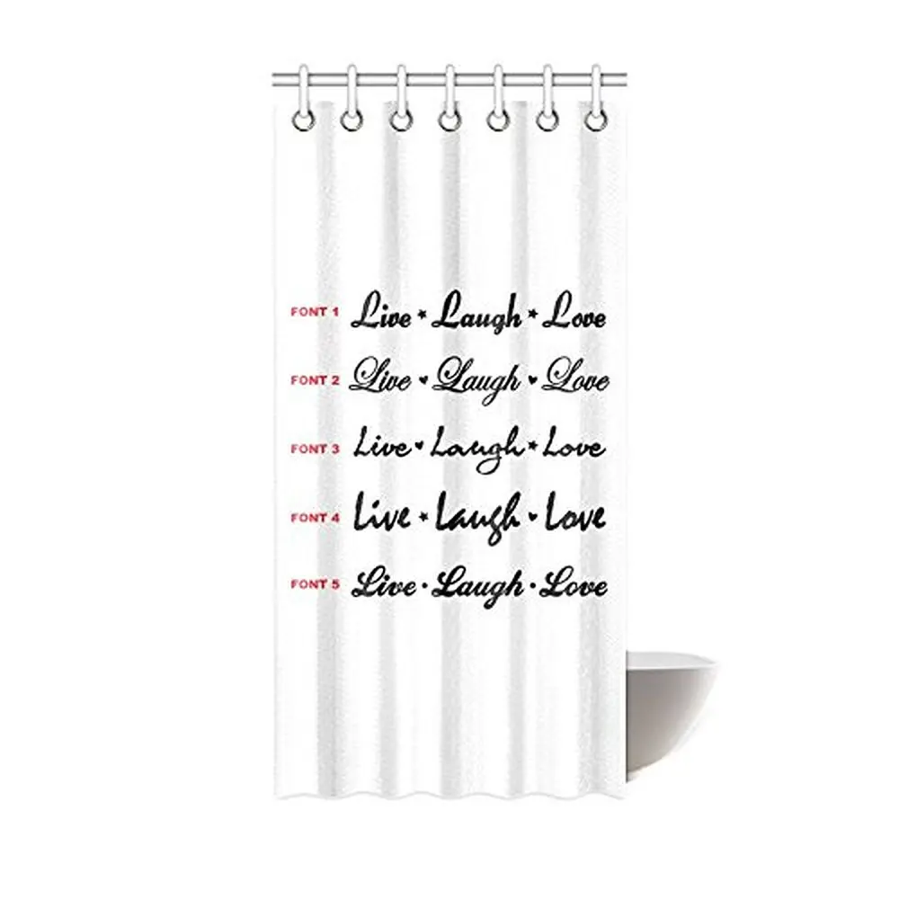 36w 72h inch Live Laugh Love Quotes Shower Curtain Waterproof Bath Curtain Hook Attached in Shower Curtains from Home & Garden on Aliexpress