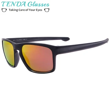 

TendaGlasses Men Women Square Sun Shades TR90 Plastic Polarized Sunglasses For Prescription Lenses Myopia Progressive