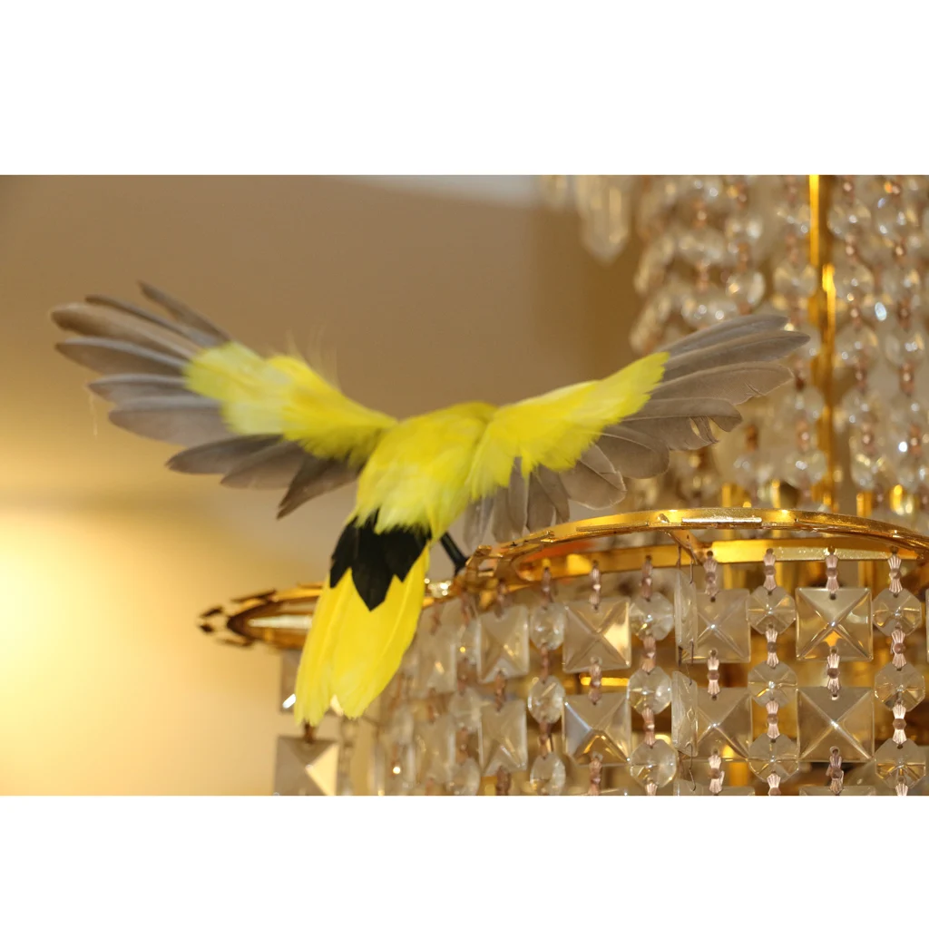 MagiDeal Handmade Colorful Artificial Feathered Bird Decorative Ornaments Table Top Shelf Display Home Decoration Craft