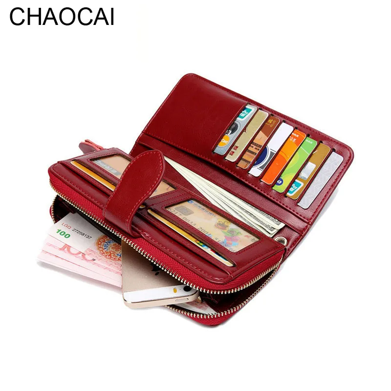 Fashion Women wallets Genuine Leather Wallet Lady long zipper Clutch Leather Purse for iphone 5 5S 6 6S 6Plus with hand strap