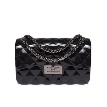 

2020 Black Chain Women Jelly Messenger Bag chain Crossbody tote beach bag bolsa Handbags Shoulder Bags Silicon X404