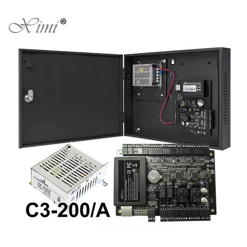 C3-400 четыре двери панель управления доступом TCP/IP дверь система контроля доступа ZK плата управления доступом с 12V5A блок питания - Цвет: C3-400-A Set