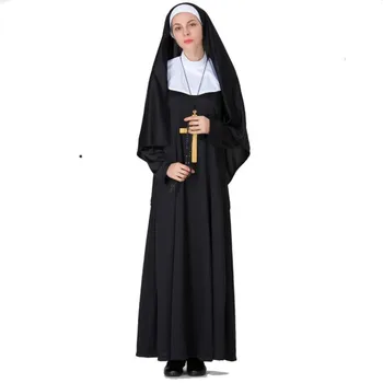 

Adult Sister Priest Cosplay Costume Festival Halloween Virgin Mary Stage Costume Female Christ Costume