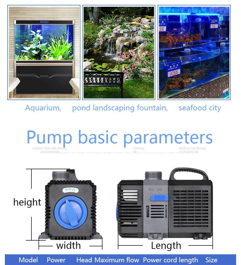 SUNSUN CTP fish tank bottom filter upper filter frequency conversion submersible pump ultra quiet filter circulation pump