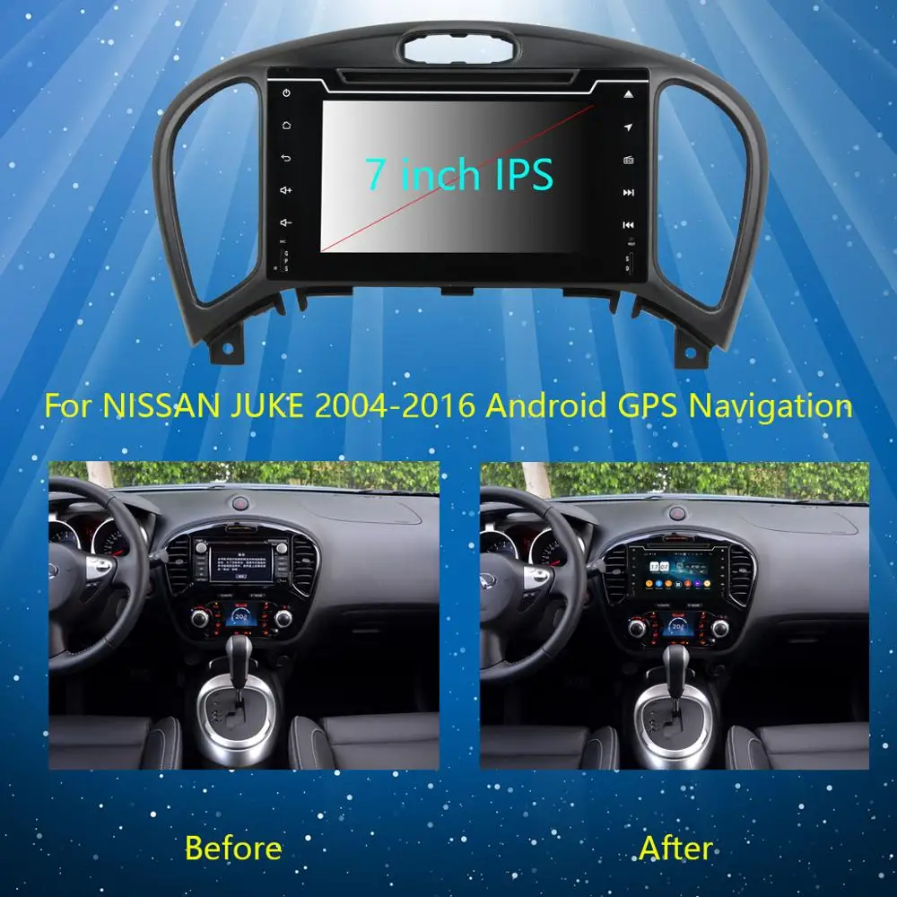 Top 7"IPS 1920*1080 8Core 4G RAM+64G ROM Android 9.0 Car DVD Player For Nissan Juke 2004 2005 2006-2016 DSP Radio GPS Parrot BT Adas 2