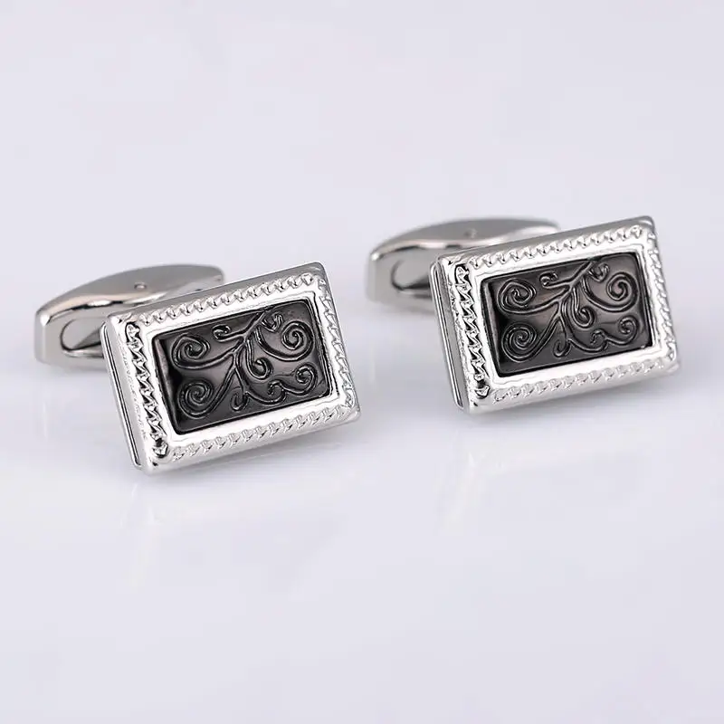 New Designer Cufflinks VAGULA Brass Cuff links Engrave Pattern Cuff