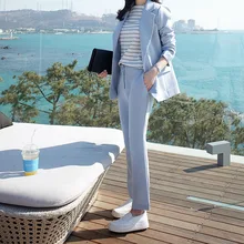 Work Pants Suits 2 Piece Sets Office Lady Suits Women Outfits Spring 