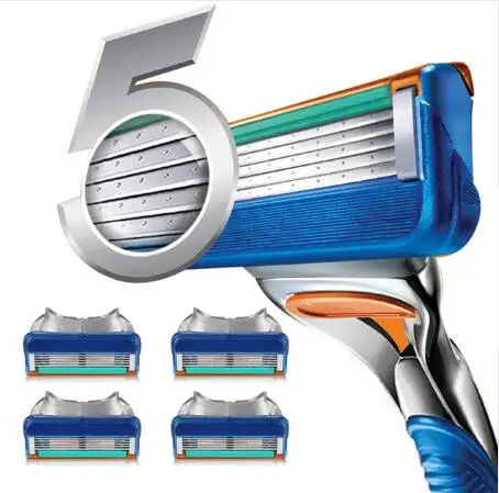 4pcs/lot Professional Shaving 5 Layers Razor Blades Compatible for Gillettee Fusione For Men Face Care or Mache 3
