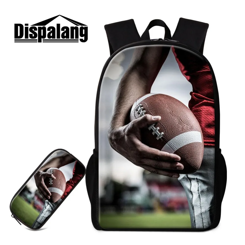 

Dislapang Casual Mochila Pencil Case for Children Backpacks for Girl 2PCS Combination Schoolbag and Pencil Pouch Printing Rugbys