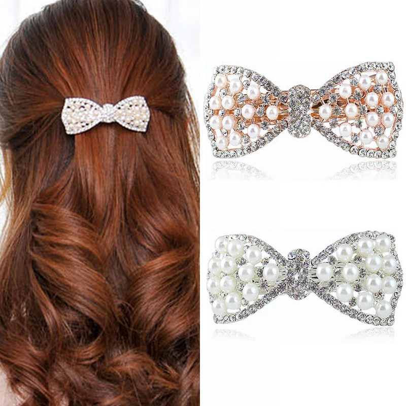 Buy 1Pcs Crystal Rhinestone Hair Clips Scrunchy Donut