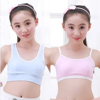 

2017 Puberty Young Girls Cotton Training Bras Children Sport Underwear Teenagers Student Camisole Vest Undergarment Underwaist
