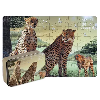 

60pcs/set Animal Intellectual Puzzles Colors Wooden Kids Jigsaw With Box Animal Jigsaw Set