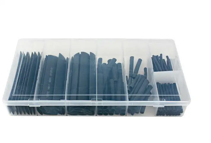 

127pcs 2:1 7 Sizes Assortment Polyolefin Halogen-Free Heat Shrink Tubing shrinkable Tube Sleeving Wire Cable Kit box-packed