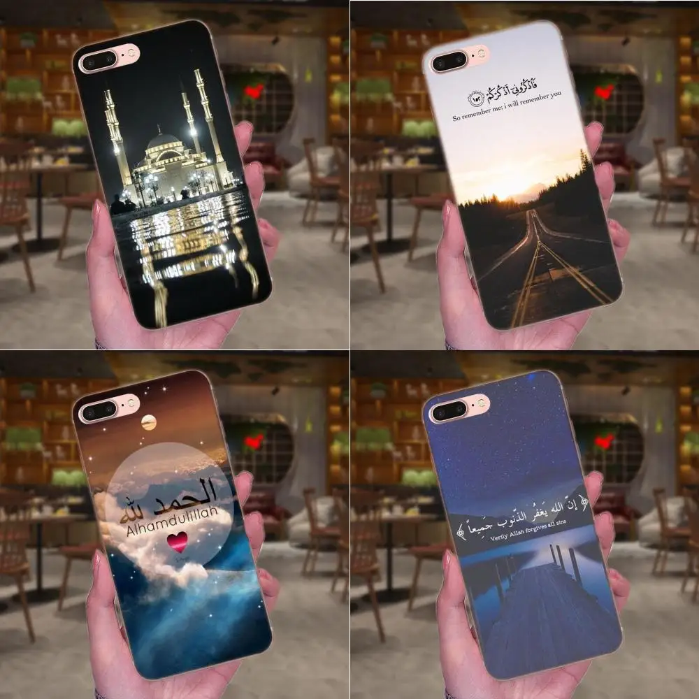 

For Huawei Mate 7 8 9 10 20 P8 P9 P10 P20 P30 Lite Plus Pro 2017 TPU Mobile Pouch Arab Muslim Islamic Landscape Quotes Top