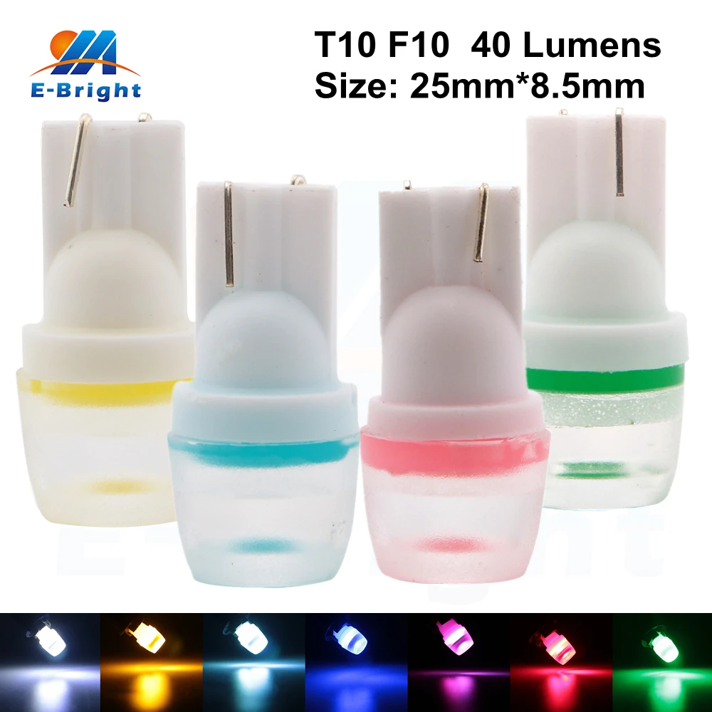 

20pieces 40Lumens SMD T10 F10 1Led Bulb Indicator Light Car Side Marker Light Lighting Color White Yellow Red Blue Pink Ice Blue