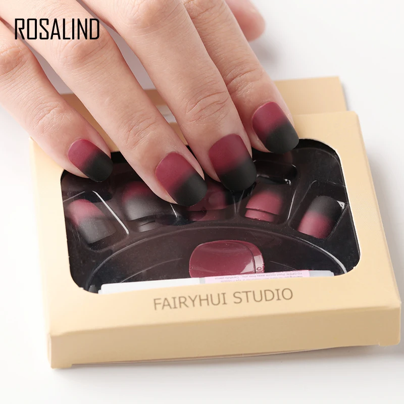 

ROSALIND False Nails Tips With glue Forms For Nail Extension Art Display For a manicure Press on Artificial Nails Gel Varnish