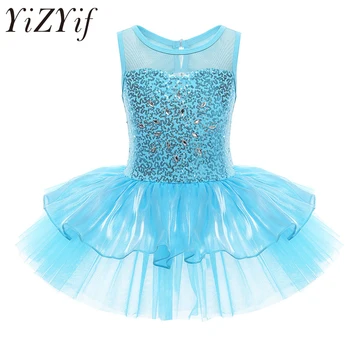 

YiZYiF Professional Ballet Tutus Kids Swan lake Ballet Dance Clothes for girls Pancake tutu Child Ballerina Figure Skating Dress