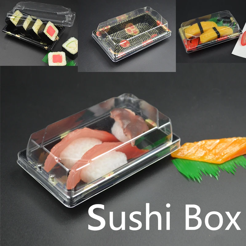 50pcs MINI prprinting flowr sushi Packing boxes biodegradable plastic disposable Sushi packing box A variety of styles | Дом и сад